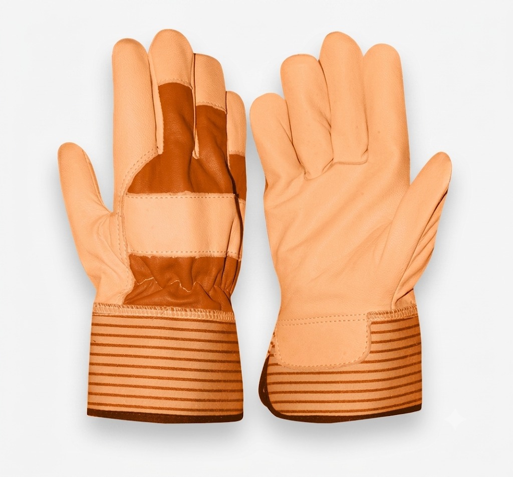 Tan stripe cuff driver glove