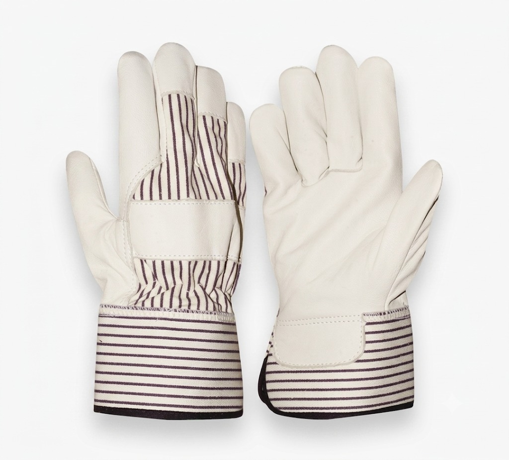 Striped back leather palm glove