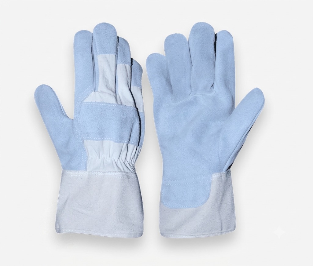Light blue split palm glove