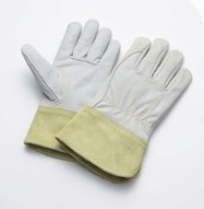 Light yellow cuff welder glove