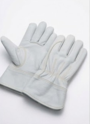 All white leather welding glove
