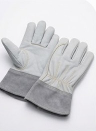 Grey cuff welding safety glove