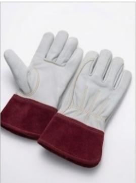 Maroon cuff welder glove