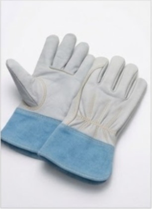 Blue cuff leather welding glove