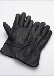 Black leather welding glove