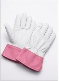 Long pink cuff welding glove